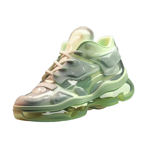 Nebula-Grip: Translucent Bio-Tech Sneakers – Mint Glaze