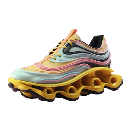 Futuristic Wave-Tech Sneakers